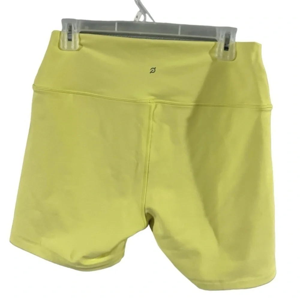 EUC PELOTON Cadent Bike Cycling Shorts 5” Yellow Stretch-Knit Performance Fabric
